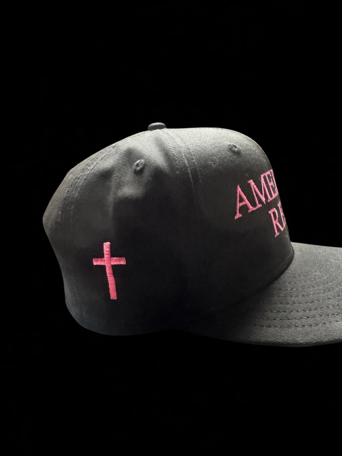 "Founder Hat" The "First Lady" Embroidered in Pink Flat-bill