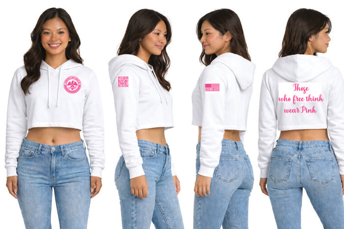 Think Pink Women's Cropped Hoodie