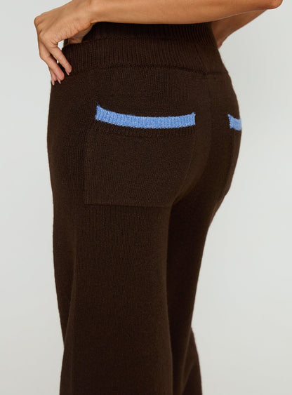 Bekki Wide Leg Knit Pant Brown