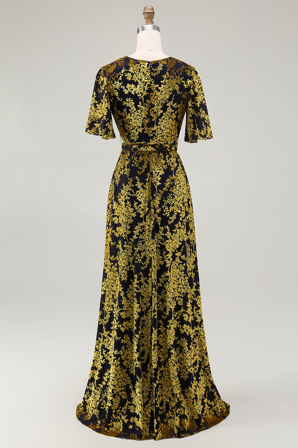 Burnout Velvet Dark Green Mother of Bride Dress