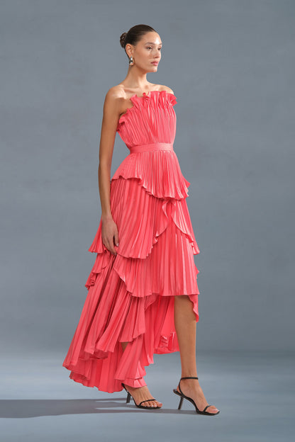 Janey Tiered Shell Midi Dress