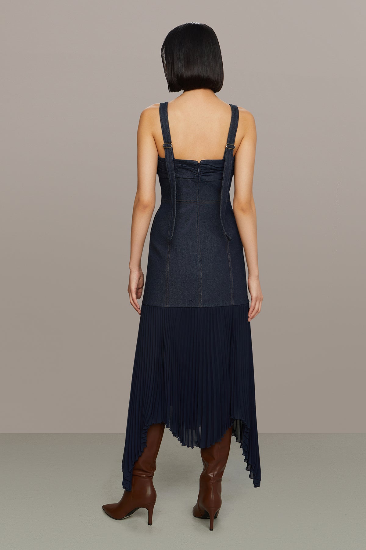 Jac Denim Combo Midi Dress