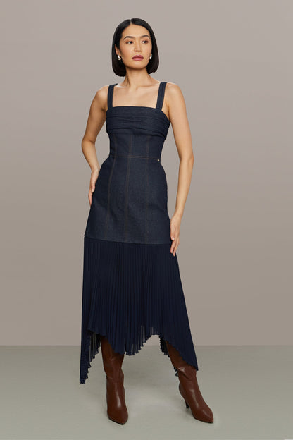 Jac Denim Combo Midi Dress