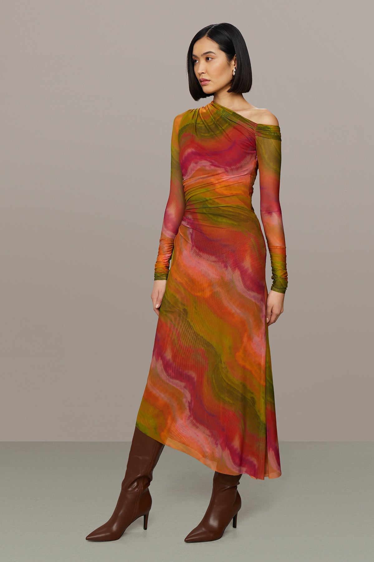 Drena Mesh Midi Dress