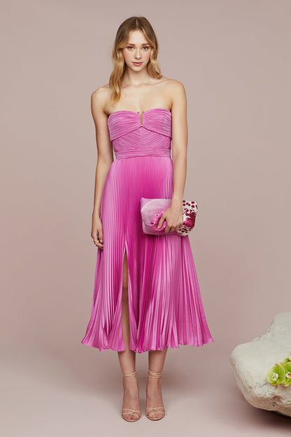 Harden Pleated Strapless Midi