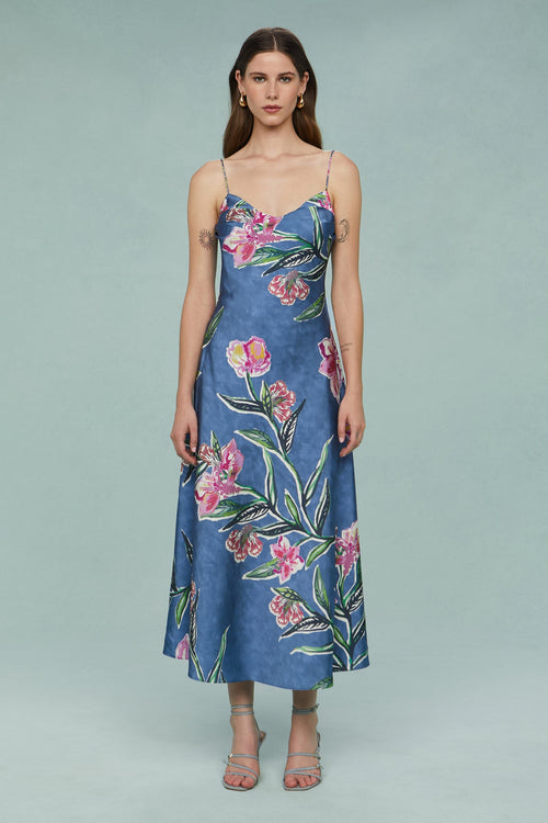 Delilah Midi Dress With Chain