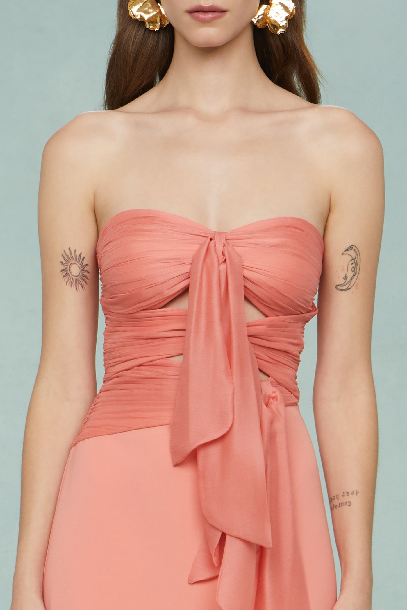 Diana Cutout Bow Combo Gown