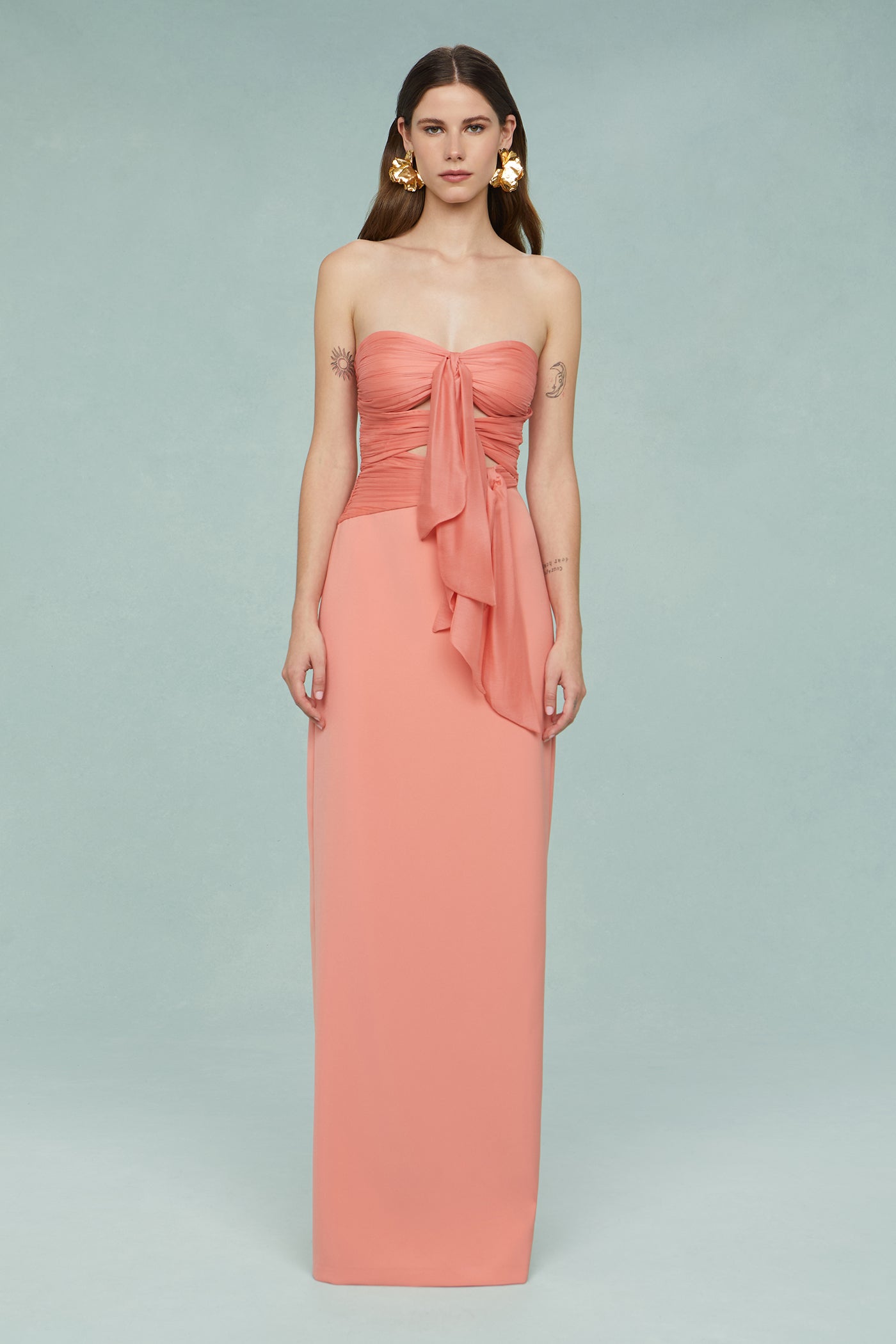 Diana Cutout Bow Combo Gown