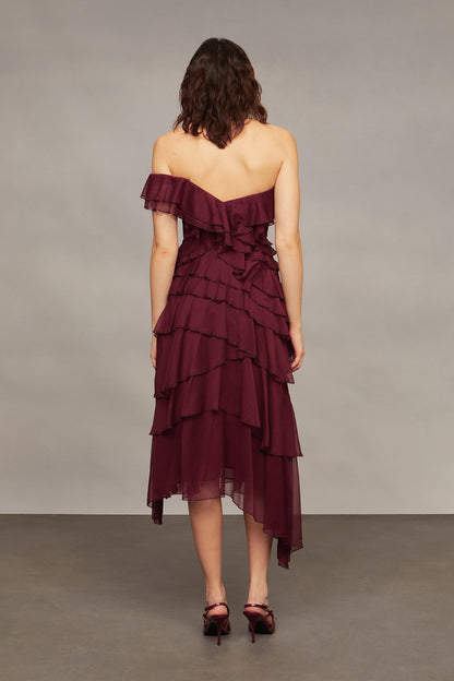 Emaline Chiffon Cascade Dress