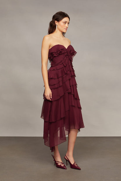 Emaline Chiffon Cascade Dress