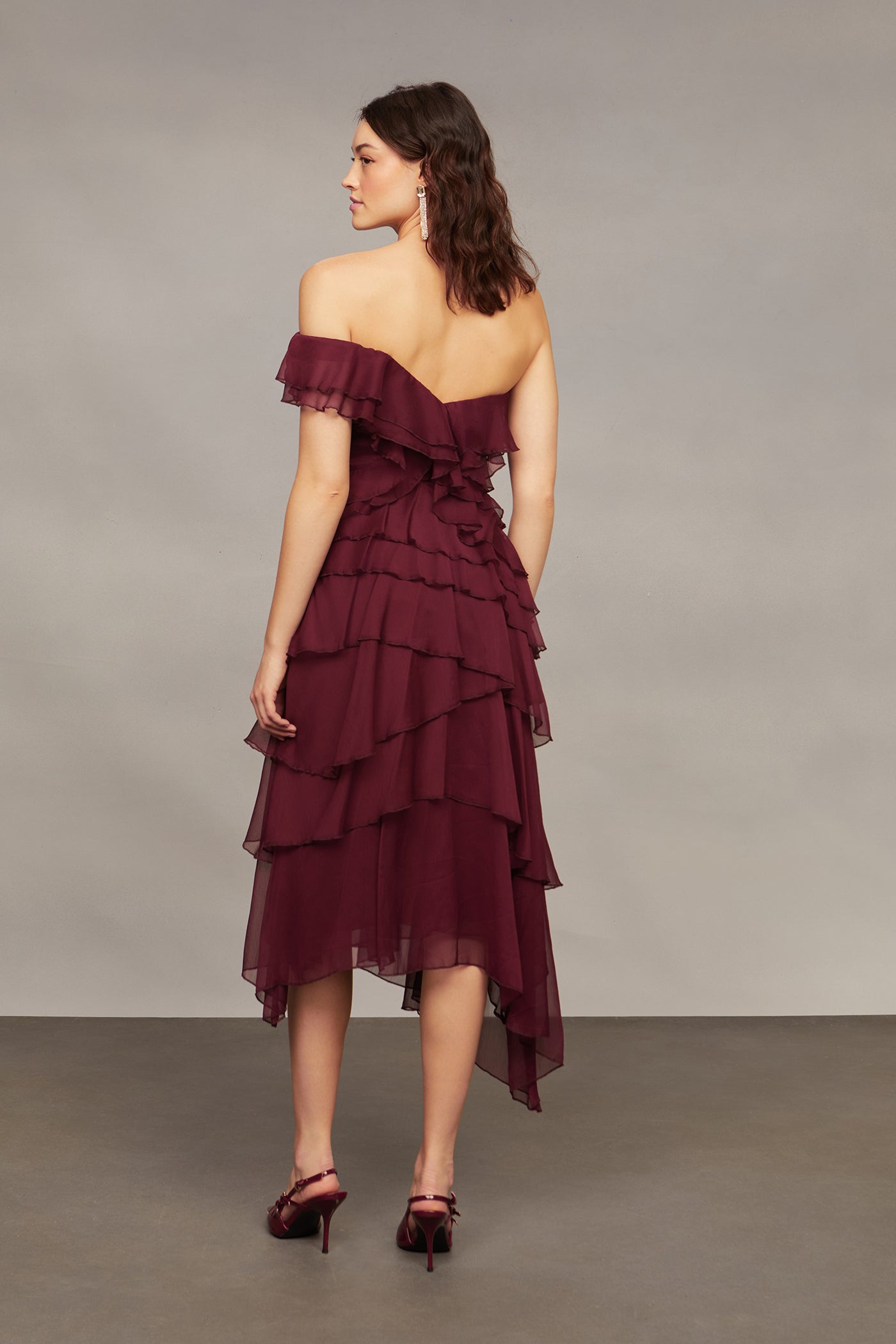 Emaline Chiffon Cascade Dress