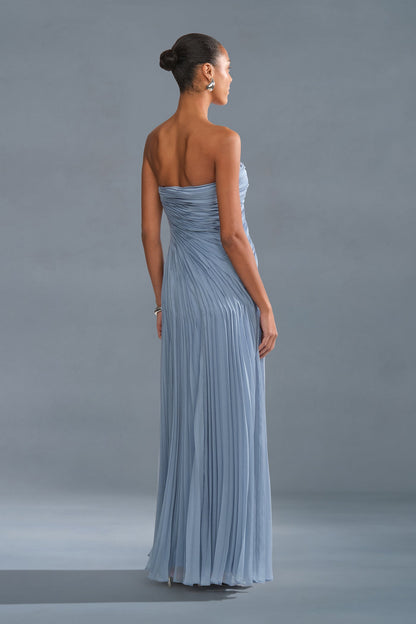 Elea Asymmetrical Pleated Gown