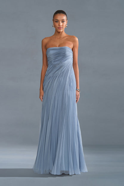 Elea Asymmetrical Pleated Gown