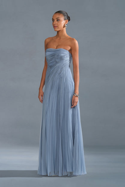 Elea Asymmetrical Pleated Gown