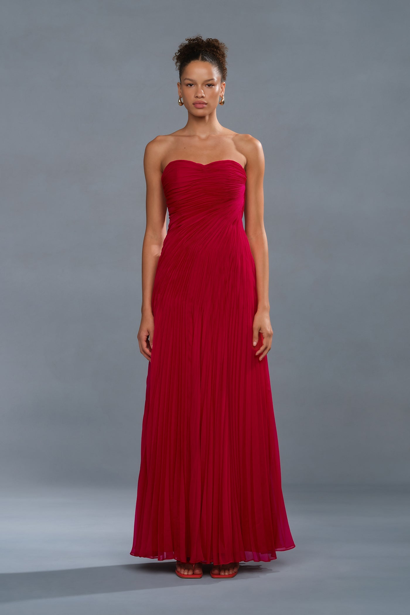 Elea Asymmetrical Pleated Gown