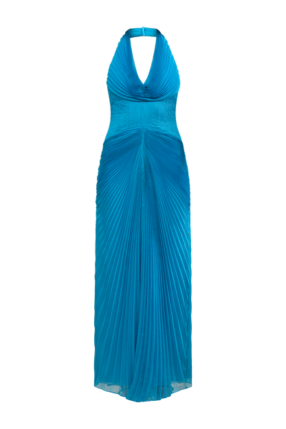 Enly Pleated Ruched Gown