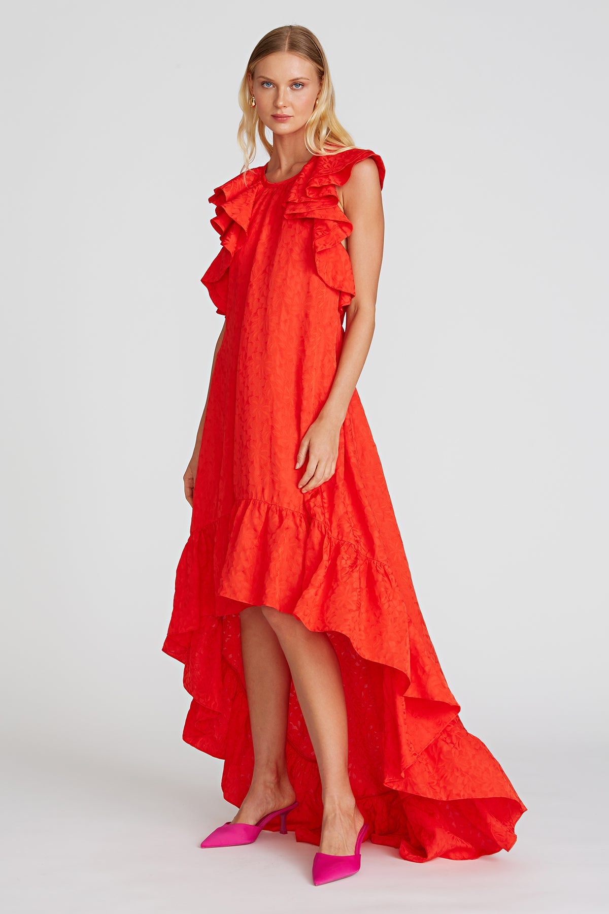 Dorota High Neck Ruffle Gown