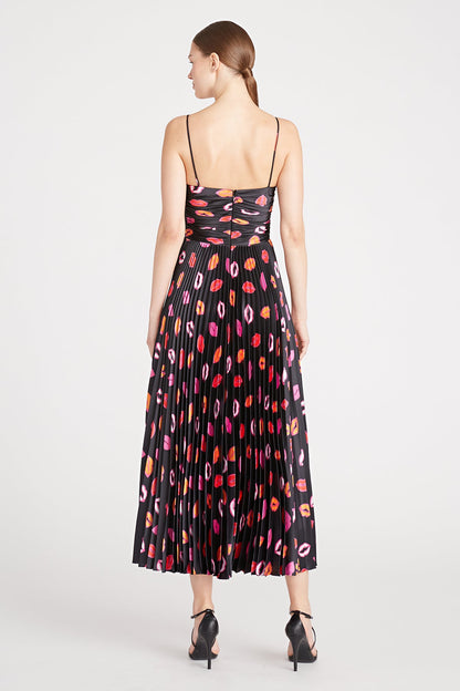 Afra Pleated Midi Dress