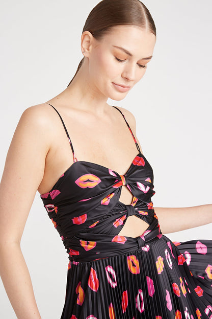 Afra Pleated Midi Dress