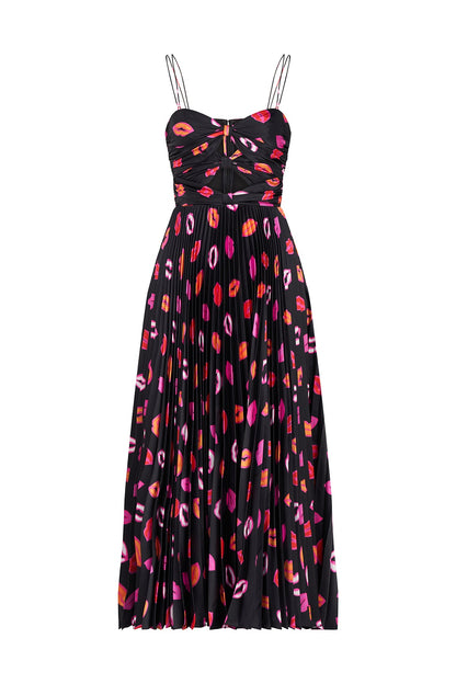 Afra Pleated Midi Dress