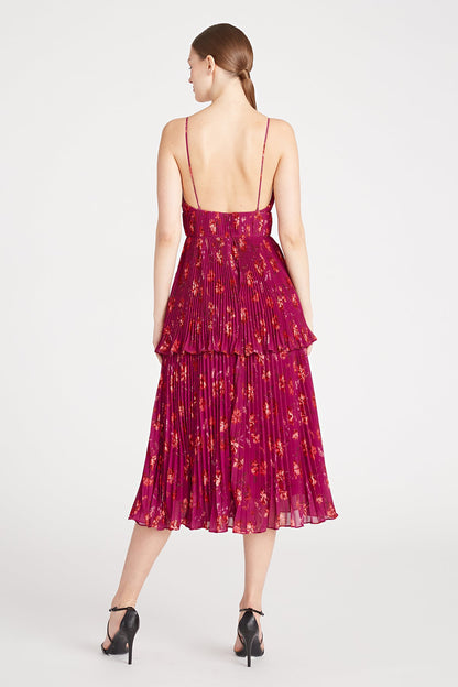 Catarina V Neck Pleated Dress