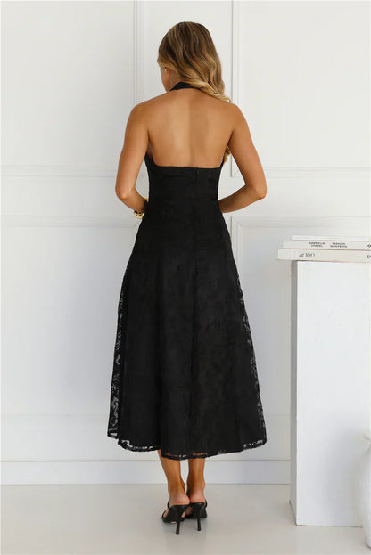 Disco Daze Halter Midi Dress