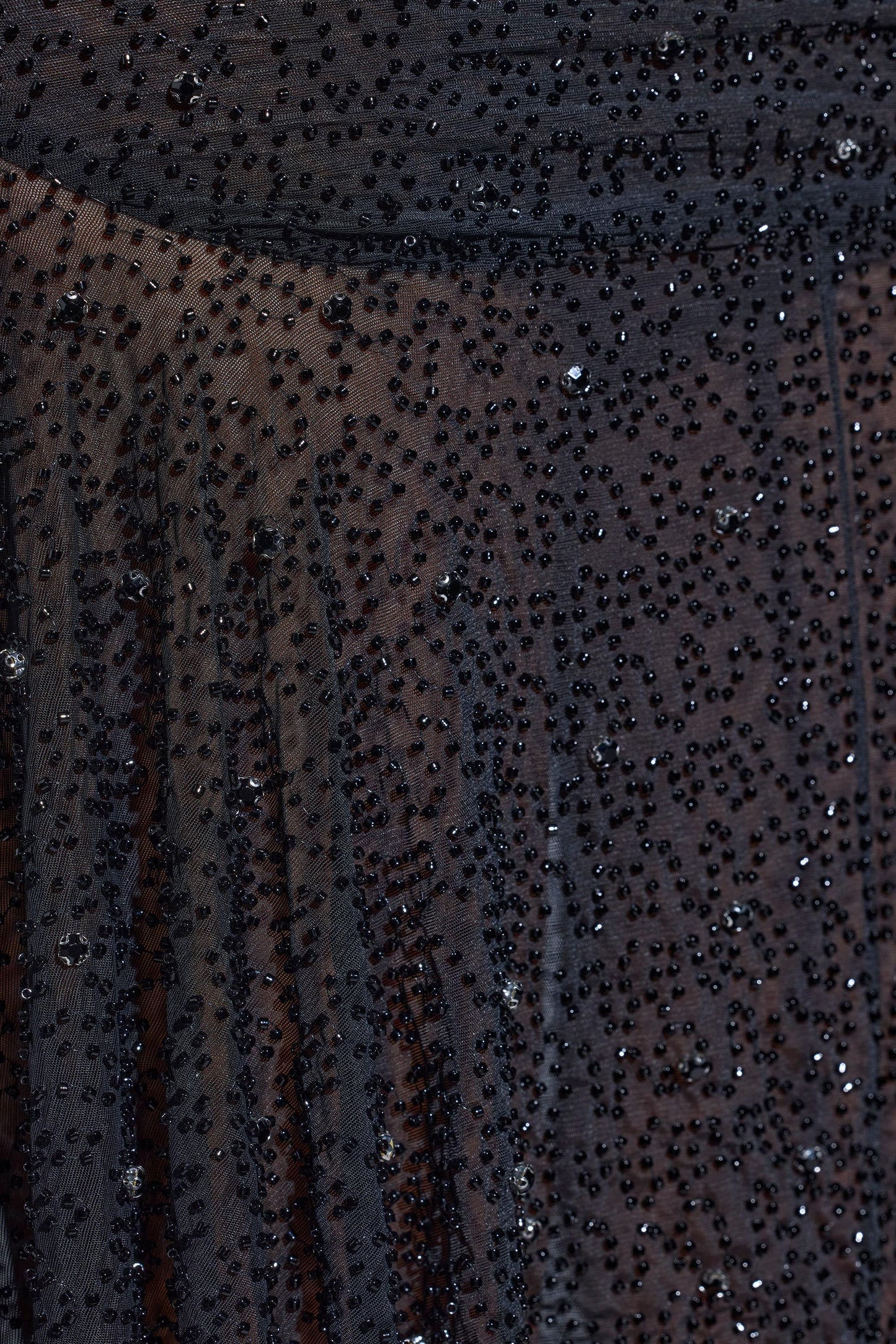 Embellished Handkerchief Hem Skirt in Black