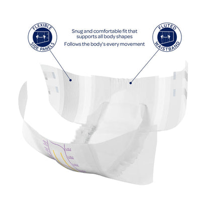 Premium Incontinence Briefs, Fully Breathable, Super Absorption, Maximum Leakage Protection, Flexible Fit