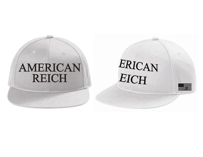 Embroidered Flat-bill Snapback.  Brilliant white