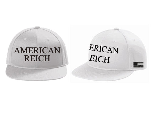 Embroidered Flat-bill Snapback.  Brilliant white