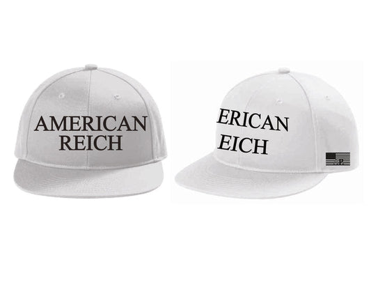 Embroidered Flat-bill Snapback.  Brilliant white