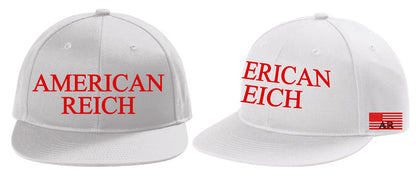 Embroidered Flat-bill Snapback.  Brilliant white