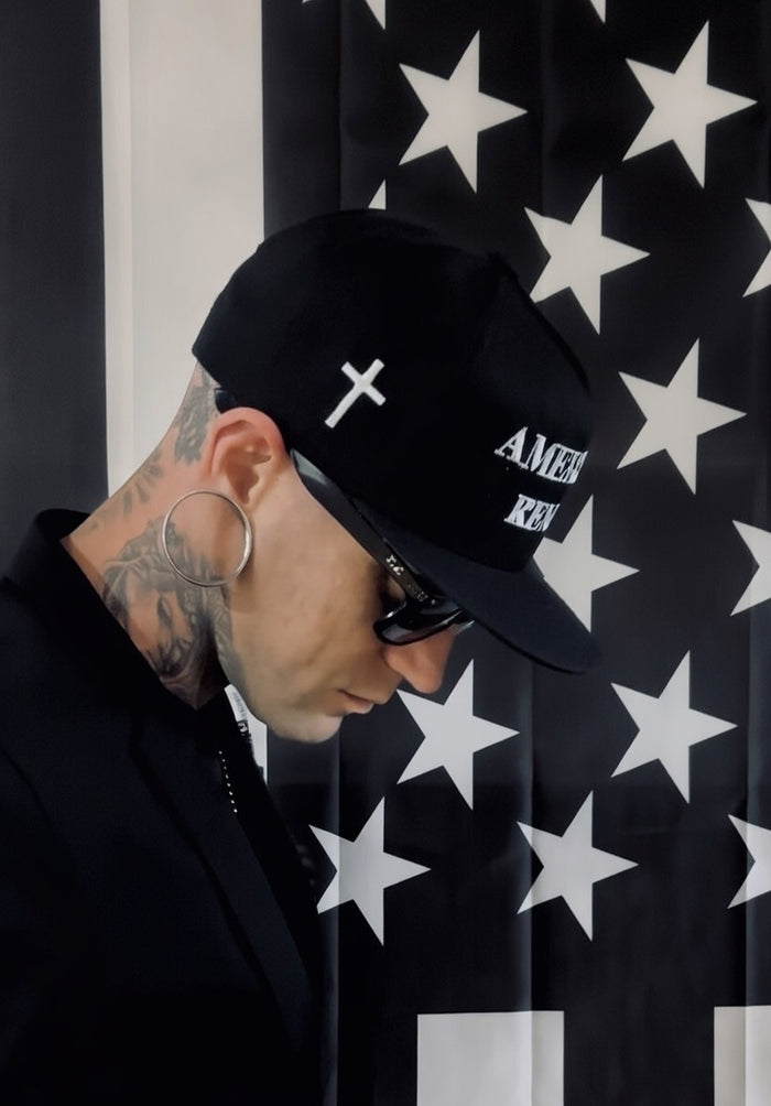 “Founder Hat” Embroidered  American Reich with Cross Snapback