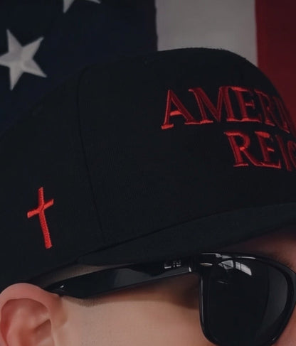 “Founder Hat” Reich is the new Red Embroidered w/Cross Snapback