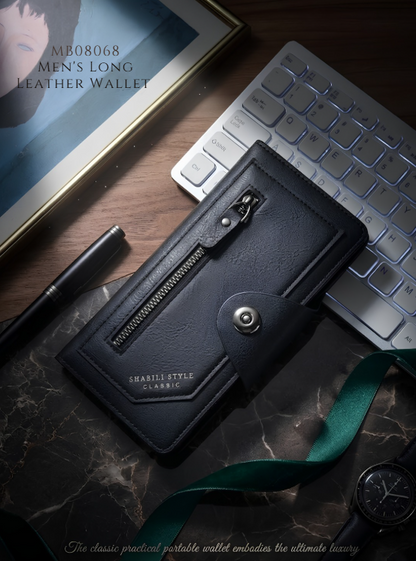 MB08068 Men's Long Leather Wallet
