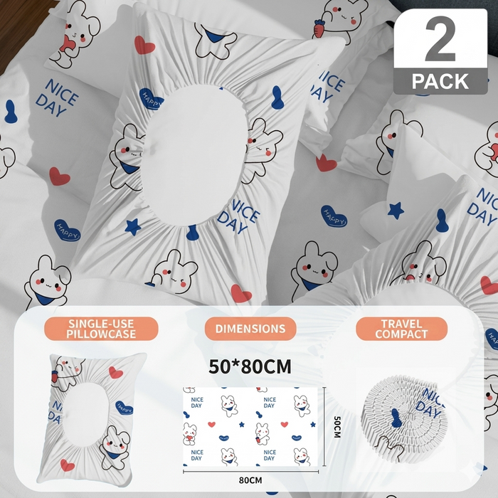 MH08119 Disposable Travel Pillowcases  (2 Pack)
