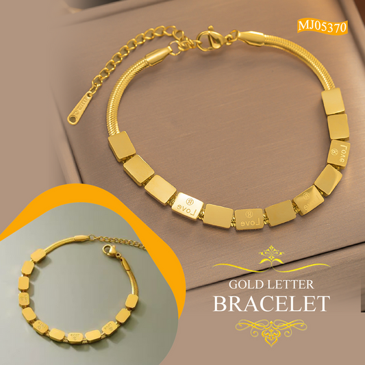 MJ05370 Gold Letter Bracelet