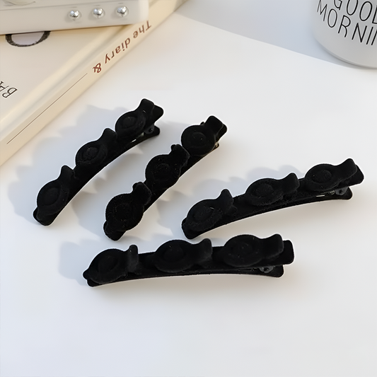 MJ07923 Double-Layer Velvet Hair Clips ( 4pcs )