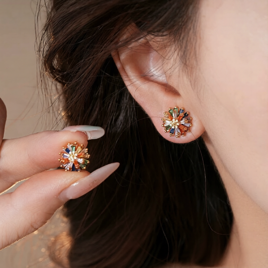 MJ08232 Colorful Zircon Earrings
