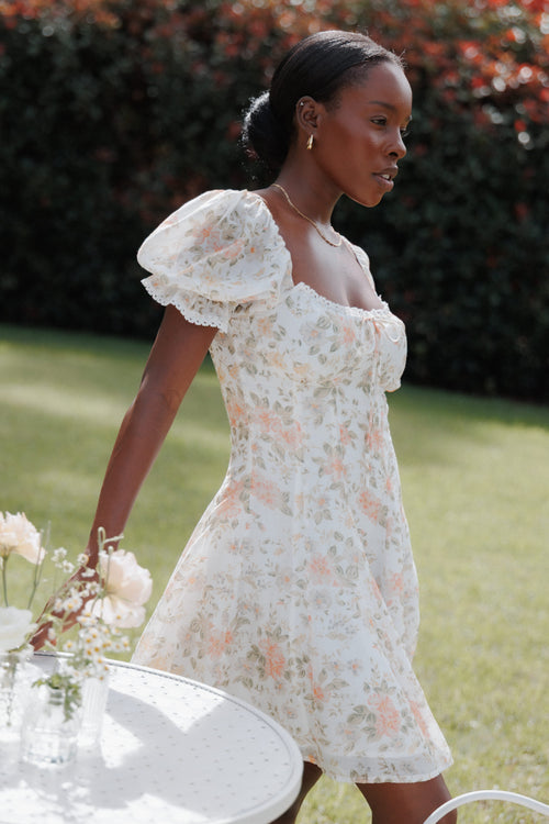 Lavia Mini Dress - White Multi Floral