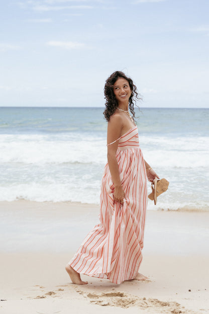 Odessa Maxi Dress - Pink Stripe