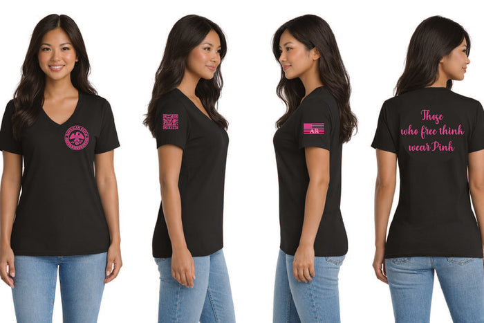 Think Pink Woman's V Neck