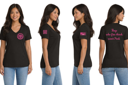 Think Pink Woman's V Neck