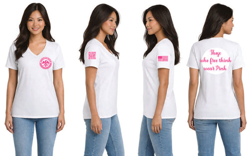 Think Pink Women's V-Neck T