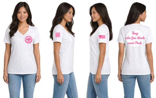 Think Pink Women's V-Neck T